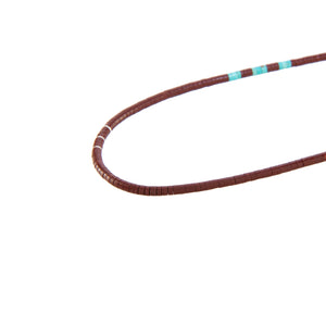 S-028 / pipe stone × turquoise hand shape necklace