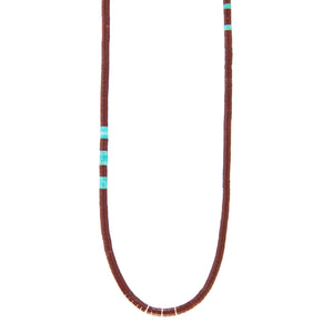 S-028 / pipe stone × turquoise hand shape necklace