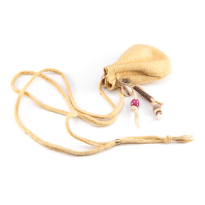 Brain Tan Leather Pouch Necklace