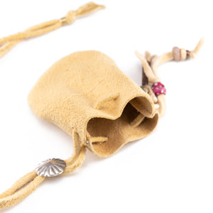 Brain Tan Leather Pouch Necklace